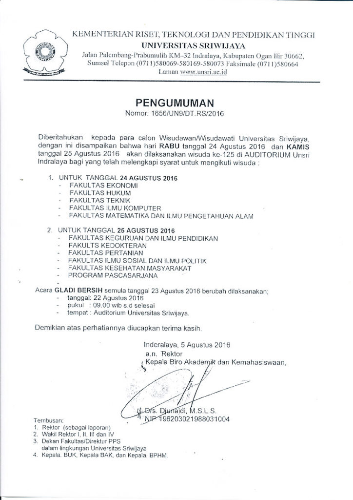 pengumuman wisuda